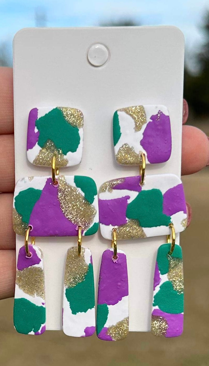 Multi-color clay dangles