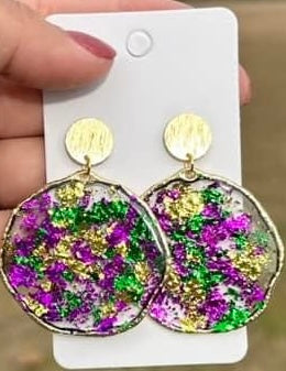 Resin and glitter statement earrings