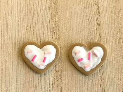 Heart-shaped sugar cookie studs